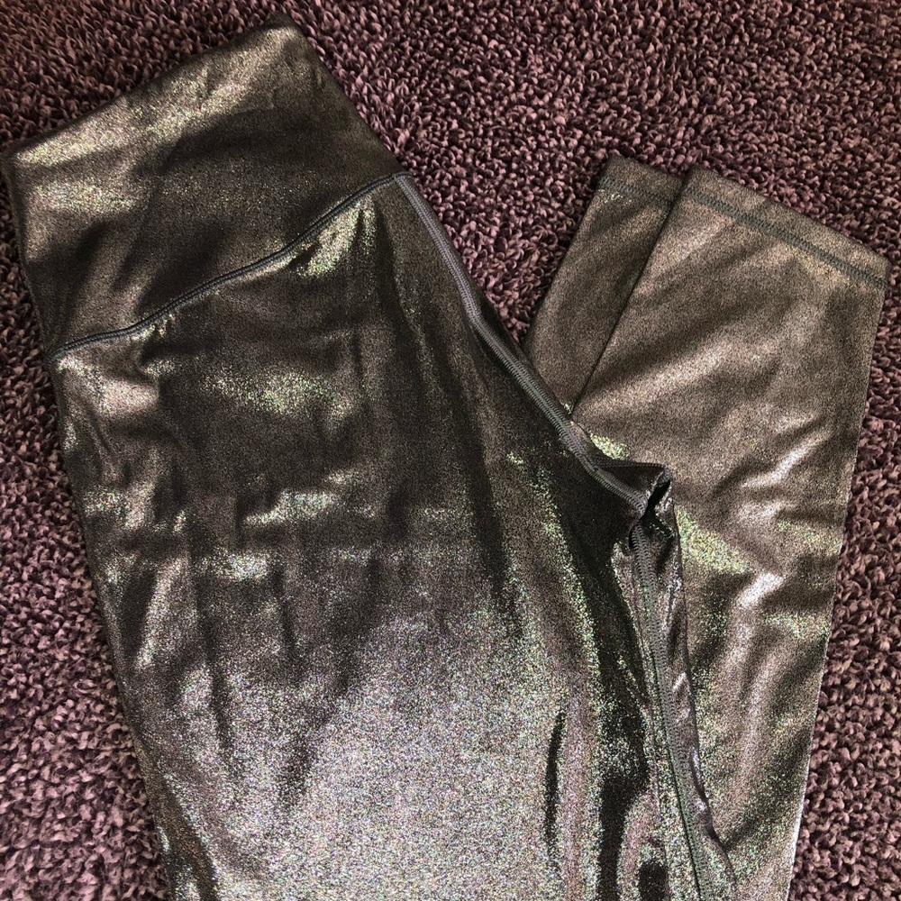 Yoga Leggings Metallic Silver